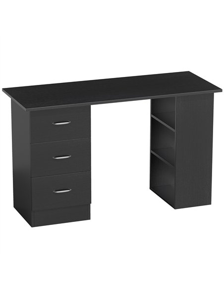 HOMCOM Computer Desk, Home Office Desk, Writing Table, PC Workstation with 3 Storage Shelves and 3 Drawers for Working, Study, 1