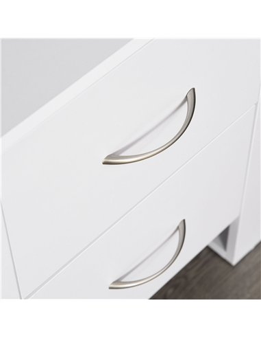 HOMCOM Bedside Table with 2 Drawers, Nightstand with Handles and Elevated Base, Side Table for Bedroom, Living Room, White