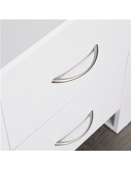 HOMCOM Bedside Table with 2 Drawers, Nightstand with Handles and Elevated Base, Side Table for Bedroom, Living Room, White