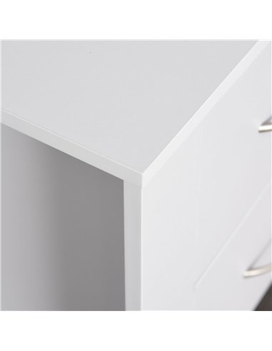HOMCOM Bedside Table with 2 Drawers, Nightstand with Handles and Elevated Base, Side Table for Bedroom, Living Room, White