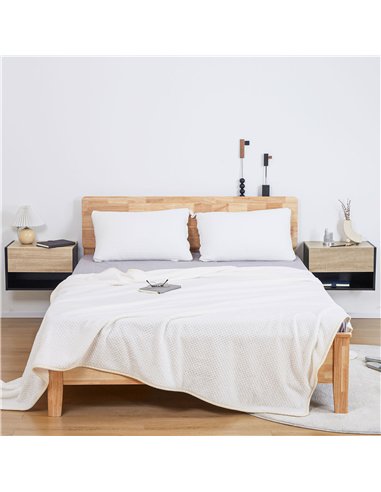 HOMCOM Floating Bedside Table Set of 2, Wall Mounted Bedside Cabinet with Drawer and Open Shelf, Modern Nightstand for Bedroom, 