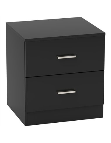 HOMCOM Modern Bedside Table, Beside Cabinet with 2 Drawers, for Bedroom, Living Room, Black