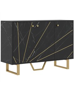 HOMCOM Sideboard Storage Cabinet, Modern Storage Cupboard with Adjustable Shelves and Metal Legs for Living Room, Kitchen, Dinin