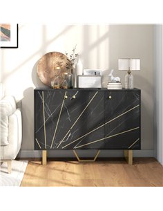 HOMCOM Sideboard Storage Cabinet, Modern Storage Cupboard with Adjustable Shelves and Metal Legs for Living Room, Kitchen, Dinin 2