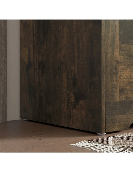 HOMCOM 100L Home Storage Box, with Safety Hinges - Rustic Brown