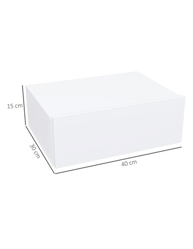 HOMCOM Floating Bedside Table, Wall-Mounted Nightstand with Storage Drawer, Small Side End Table for Bedroom, White