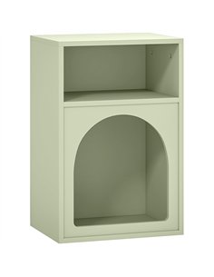 HOMCOM Bedside Table with 2 Open Compartments - Light Green