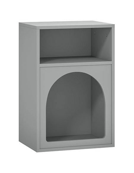 HOMCOM Bedside Table with 2 Open Compartments - Grey