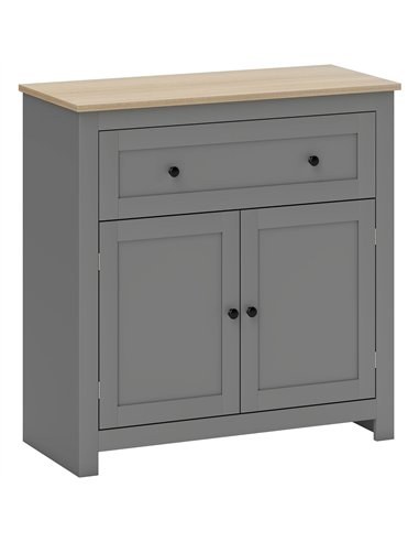 HOMCOM Sideboard Storage Cabinet, Morden Kitchen Cupboard with Adjustable Shelf, Drawer and Double Doors, Sideboard for Living R