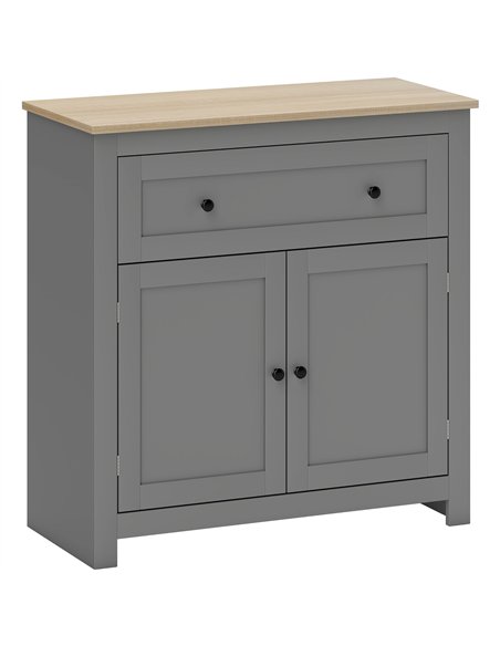 HOMCOM Sideboard Storage Cabinet, Morden Kitchen Cupboard with Adjustable Shelf, Drawer and Double Doors, Sideboard for Living R