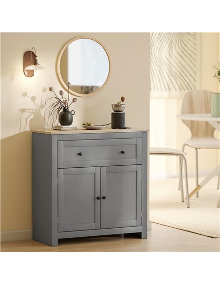 HOMCOM Sideboard Storage Cabinet, Morden Kitchen Cupboard with Adjustable Shelf, Drawer and Double Doors, Sideboard for Living R