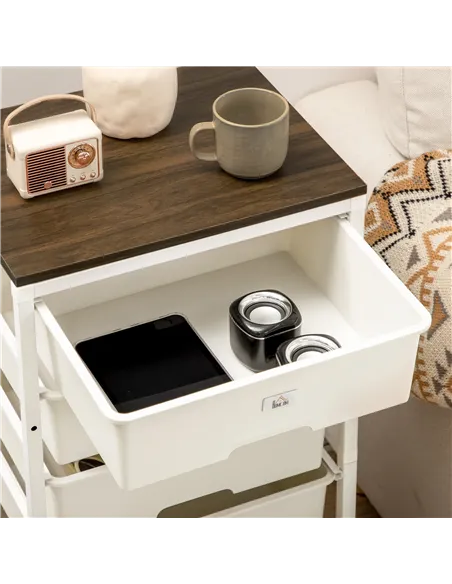 HOMCOM Bedroom Chest of Drawers, 6-Drawer Dresser, Tall Storage Drawer Unit with Steel Frame for Living Room, White