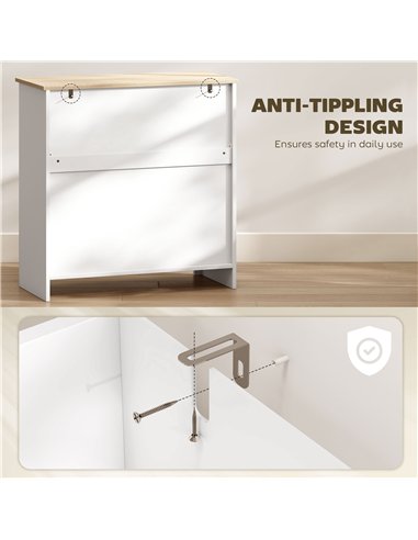 HOMCOM Sideboard Storage Cabinet, Morden Kitchen Cupboard with Adjustable Shelf, Drawer and Double Doors, Sideboard for Living R