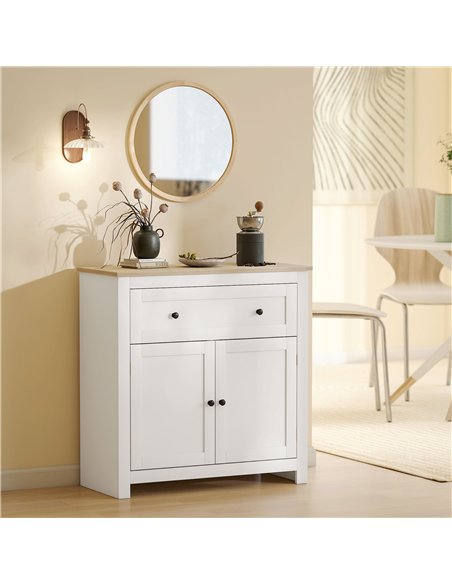 HOMCOM Sideboard Storage Cabinet, Morden Kitchen Cupboard with Adjustable Shelf, Drawer and Double Doors, Sideboard for Living R