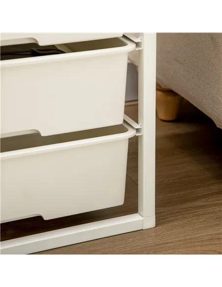 HOMCOM Bedroom Chest of Drawers, 6-Drawer Dresser, Tall Storage Drawer Unit with Steel Frame for Living Room, White