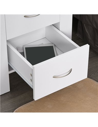 HOMCOM Bedside Table Set of 2 with 2 Drawers, Nightstands with Handles and Elevated Base, Side Tables for Bedroom, Living Room, 