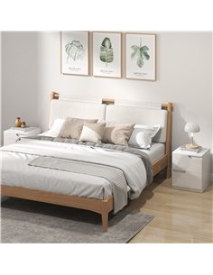 HOMCOM High Gloss Bedside Table Set of 2 - White 2