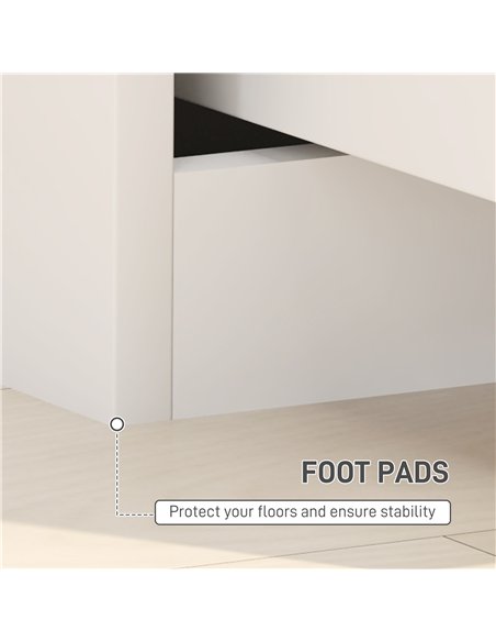 HOMCOM High Gloss Bedside Table Set of 2 - White