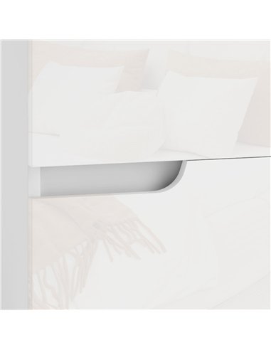 HOMCOM High Gloss Bedside Table Set of 2 - White