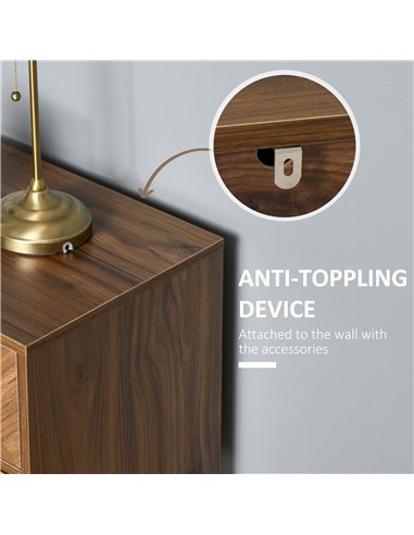 HOMCOM Bedside Table Set of 2 with 2 Drawers, Modern Side Tables with Herringbone Pattern and Metal Legs for Bedroom, Living Roo