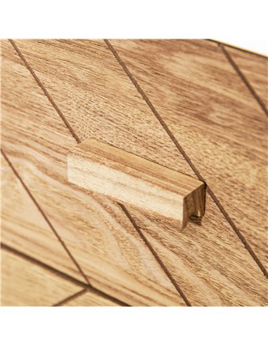 HOMCOM Bedside Table Set of 2, Modern Bedside Cabinets with Drawer and Pine Wood Legs, Nightstand for Bedroom, White and Natural