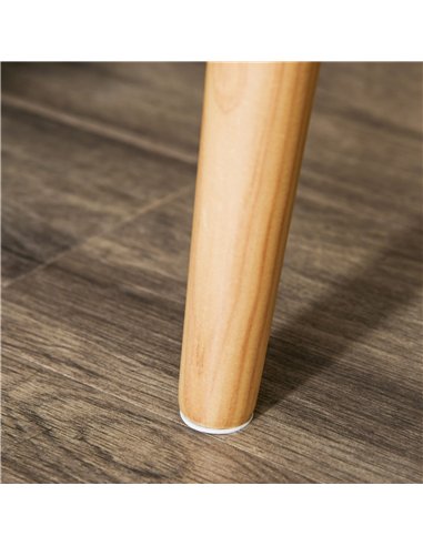 HOMCOM Bedside Table Set of 2, Modern Bedside Cabinets with Drawer and Pine Wood Legs, Nightstand for Bedroom, White and Natural