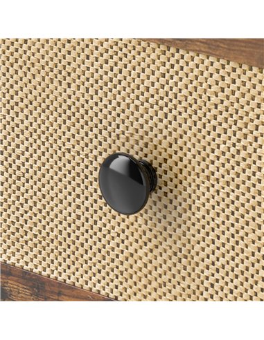 HOMCOM Industrial-Natural Bedside Table Set of 2 - Brown