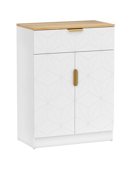 HOMCOM Sideboard Storage Cabinet, Modern Storage Cupboard with Drawer and Adjustable Shelf for Living Room, Kitchen, Dining Room