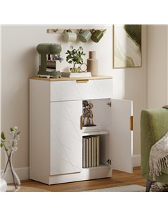 HOMCOM Sideboard Storage Cabinet, Modern Storage Cupboard with Drawer and Adjustable Shelf for Living Room, Kitchen, Dining Room 2