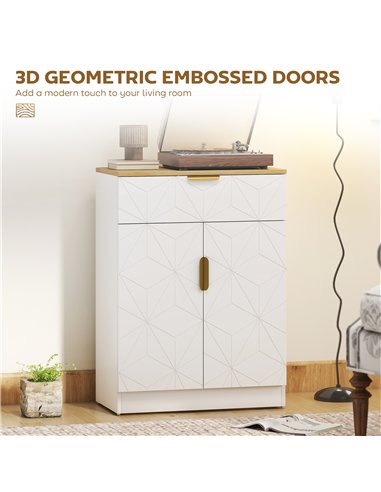 HOMCOM Sideboard Storage Cabinet, Modern Storage Cupboard with Drawer and Adjustable Shelf for Living Room, Kitchen, Dining Room