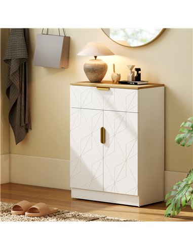 HOMCOM Sideboard Storage Cabinet, Modern Storage Cupboard with Drawer and Adjustable Shelf for Living Room, Kitchen, Dining Room