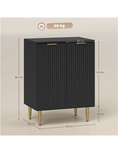 HOMCOM Adjustable Shelf Sideboard - Black