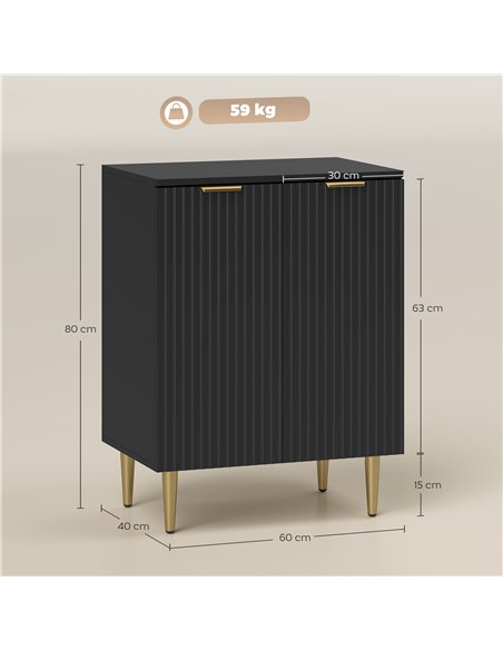 HOMCOM Adjustable Shelf Sideboard - Black