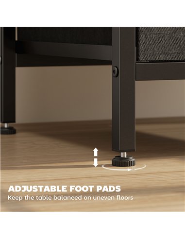 HOMCOM Bedside Table with Charging Station - Black