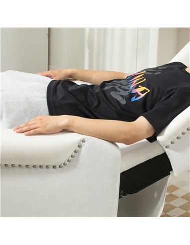 HOMCOM Recliner Armchair, Vintage Reclining Chair with Nail Head Trim, Wingback Chair with Button Tufted Back and Footrest, for 