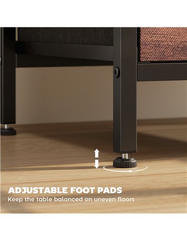 HOMCOM Bedside Table with Charging Station - Rustic Brown