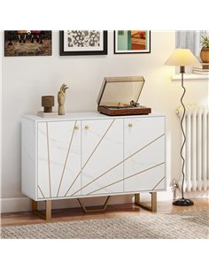 HOMCOM Sideboard Storage Cabinet, Modern Storage Cupboard with Adjustable Shelves and Metal Legs for Living Room, Kitchen, Dinin 2