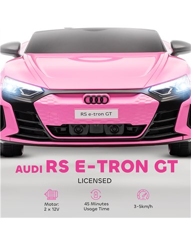 HOMCOM Audi Licensed 12V Kids Electric Ride-On, with Remote Control, Suspension System, Lights, Music, Motor - Pink