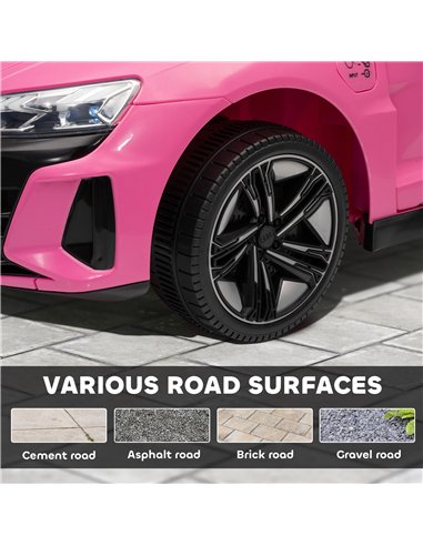 HOMCOM Audi Licensed 12V Kids Electric Ride-On, with Remote Control, Suspension System, Lights, Music, Motor - Pink