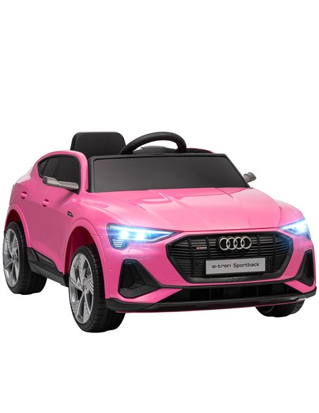 HOMCOM 12V Kids Electric Ride on, Electric Car for Kids with Parental Remote, Music, Lights, Suspension Wheels, Pink
