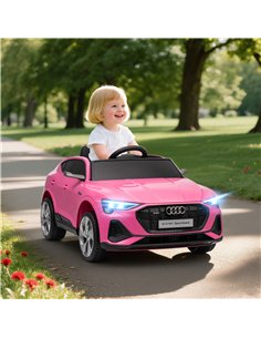 HOMCOM 12V Kids Electric Ride on, Electric Car for Kids with Parental Remote, Music, Lights, Suspension Wheels, Pink 2