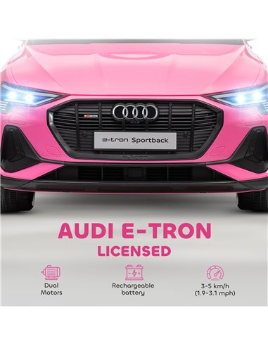 HOMCOM 12V Kids Electric Ride on, Electric Car for Kids with Parental Remote, Music, Lights, Suspension Wheels, Pink