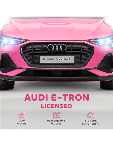 HOMCOM 12V Kids Electric Ride on, Electric Car for Kids with Parental Remote, Music, Lights, Suspension Wheels, Pink