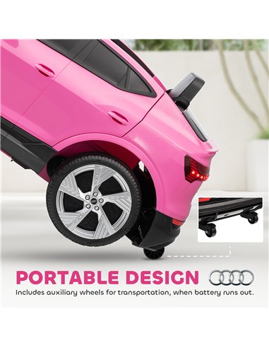 HOMCOM 12V Kids Electric Ride on, Electric Car for Kids with Parental Remote, Music, Lights, Suspension Wheels, Pink