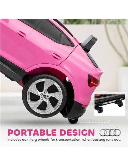 HOMCOM 12V Kids Electric Ride on, Electric Car for Kids with Parental Remote, Music, Lights, Suspension Wheels, Pink