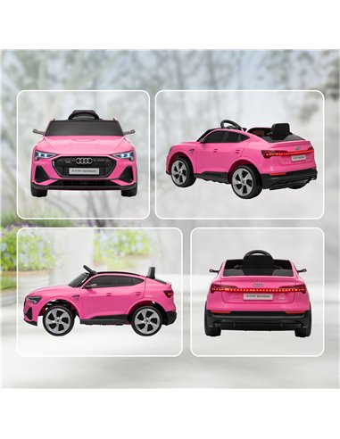 HOMCOM 12V Kids Electric Ride on, Electric Car for Kids with Parental Remote, Music, Lights, Suspension Wheels, Pink