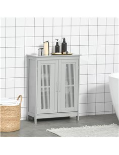 kleankin Modern Bathroom Floor Cabinet - Grey 2