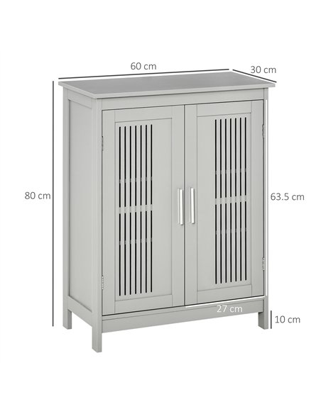 kleankin Modern Bathroom Floor Cabinet - Grey