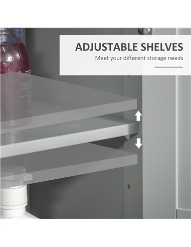 kleankin Modern Bathroom Floor Cabinet - Grey