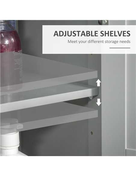 kleankin Modern Bathroom Floor Cabinet - Grey